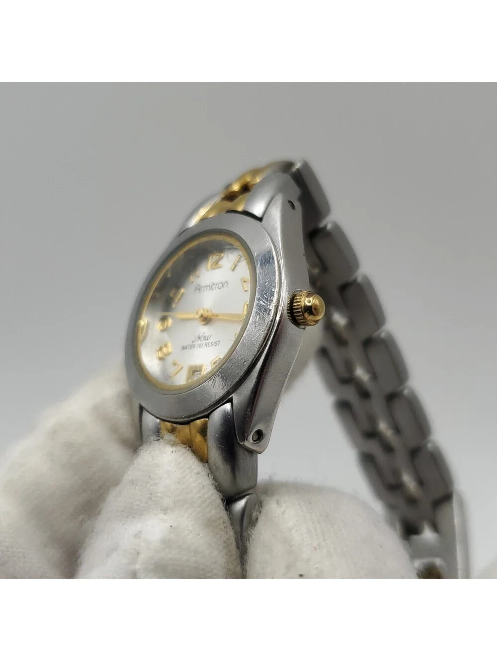 Armitron Now Quartz Two-Tone Womens Watch 24mm Silver Date Dial New Battery